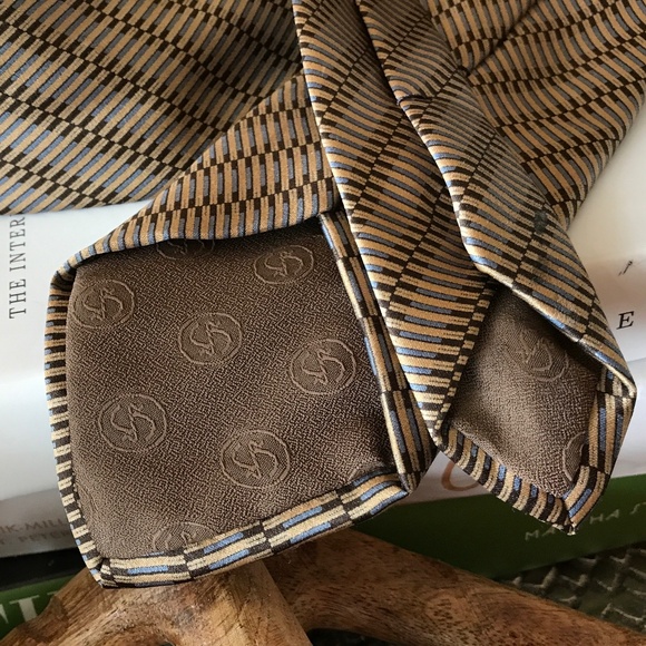 STEFANO RICCI GEOMETRIC STRIPE SILK TIE - Picture 4 of 11